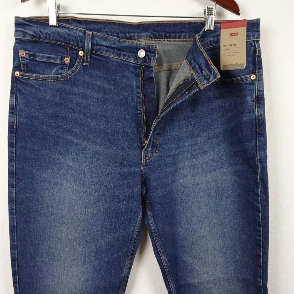 Levi's 511 Slim Jeans Men's Size 40x32 Blue Denim Stretch